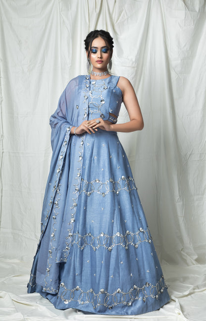 Arctic Blue Lehenga set