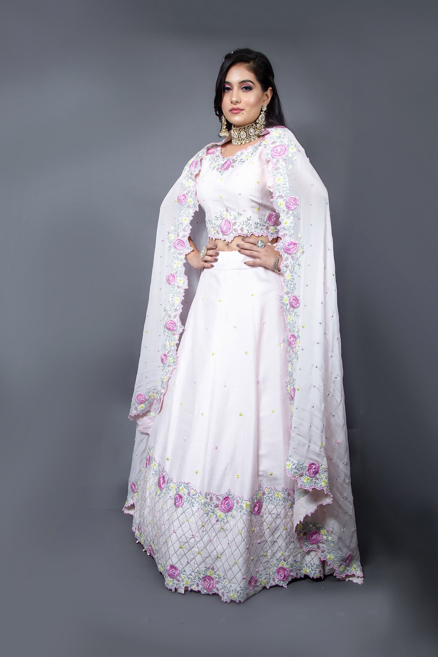 Ballerina Pink floral lehenga