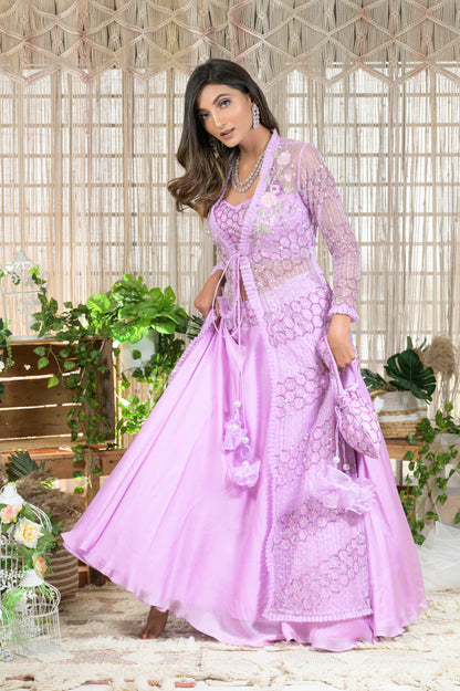 LILY-lilac lehenga 3 pc set