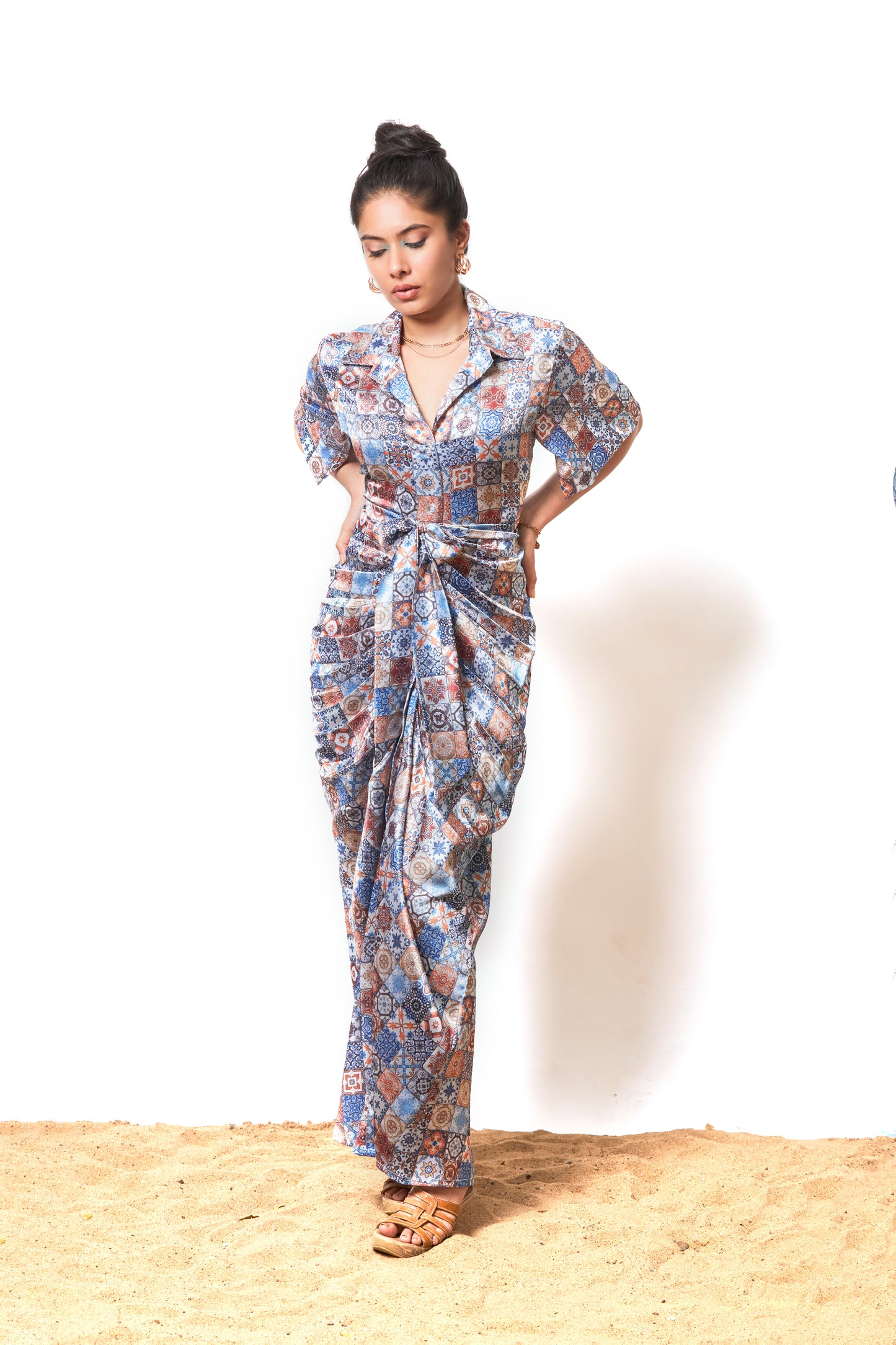 Noor printed shirtdress