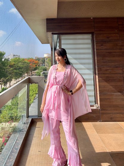 Prism Pink kaftan cape set