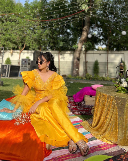 Suntstruck Yellow Palazzo and top set