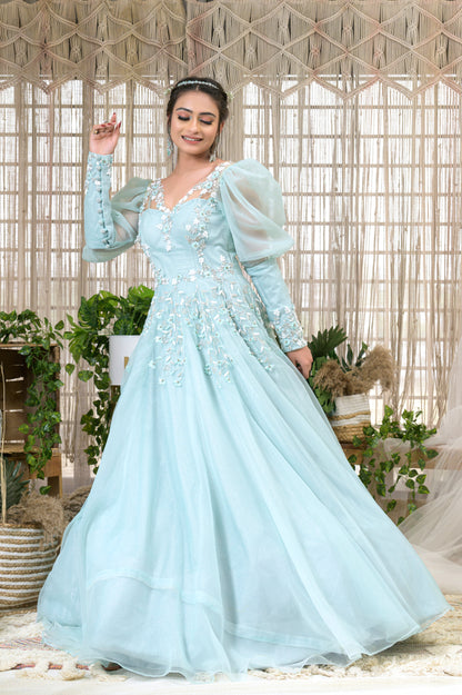 IRIS-sea blue ball gown