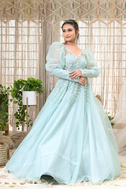IRIS-sea blue ball gown