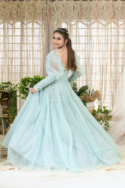 IRIS-sea blue ball gown
