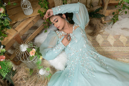 IRIS-sea blue ball gown