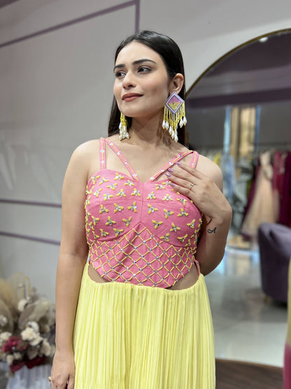 Yellow and pink ombre jumpsuit