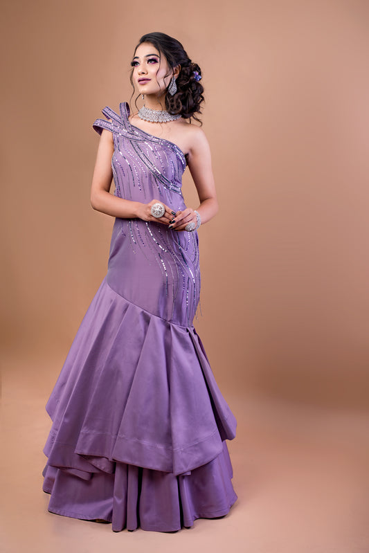 Dusty Lavender Fishcut Gown