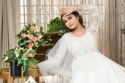 JASMINE- white anarkali